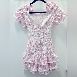 Colorful Natalie Pink Mini Dress